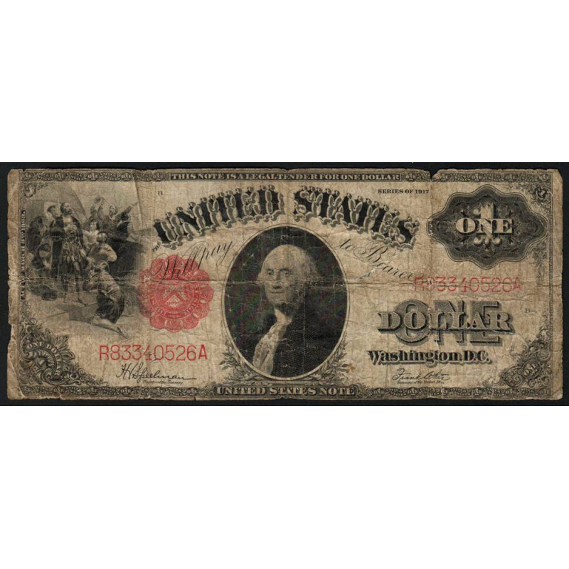 Etats Unis - Pick 187_5 - 1 dollar - Série R A - 1917 - Etat : B-