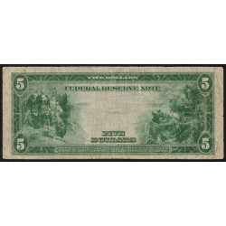 Etats Unis - Pick 359b_B4 - 5 dollars - Série B D - 1914 - New York - Etat : B+