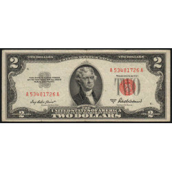 Etats Unis - Pick 380a - 2 dollars - Série A A - 1953 A - Etat : TTB-