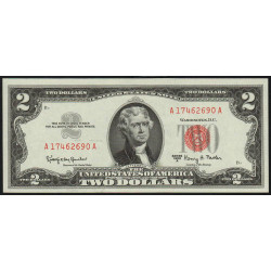 Etats Unis d'Amérique - Pick 382b - 2 dollars - Série A A - 1963 A - Etat : NEUF