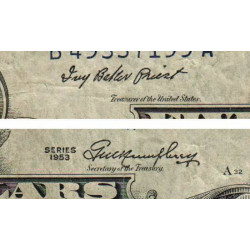 Etats Unis - Pick 417 - 5 dollars - Série B A - 1953 - Etat : TTB-