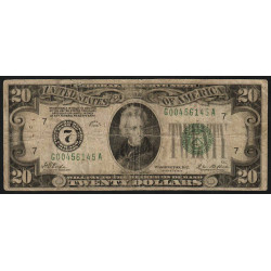 Etats Unis d'Amérique - Pick 422 - 20 dollars - Série G A - 1928 - Chicago - Etat : TB-