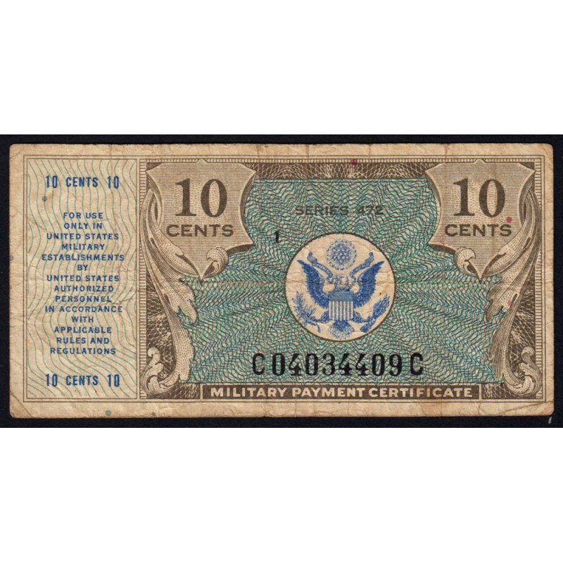 Etats Unis - Militaire - Pick M16 - 10 cents - Séries 472 - 22/03/1948 - Etat : TB