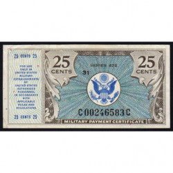 Etats Unis d'Amérique - Militaire - Pick M17 - 25 cents - Séries 472 - 22/03/1948 - Etat : TTB