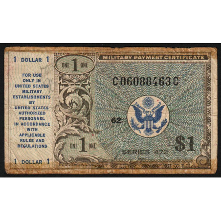 Etats Unis - Militaire - Pick M19 - 1 dollar - Séries 472 - 22/03/1948 - Etat : B