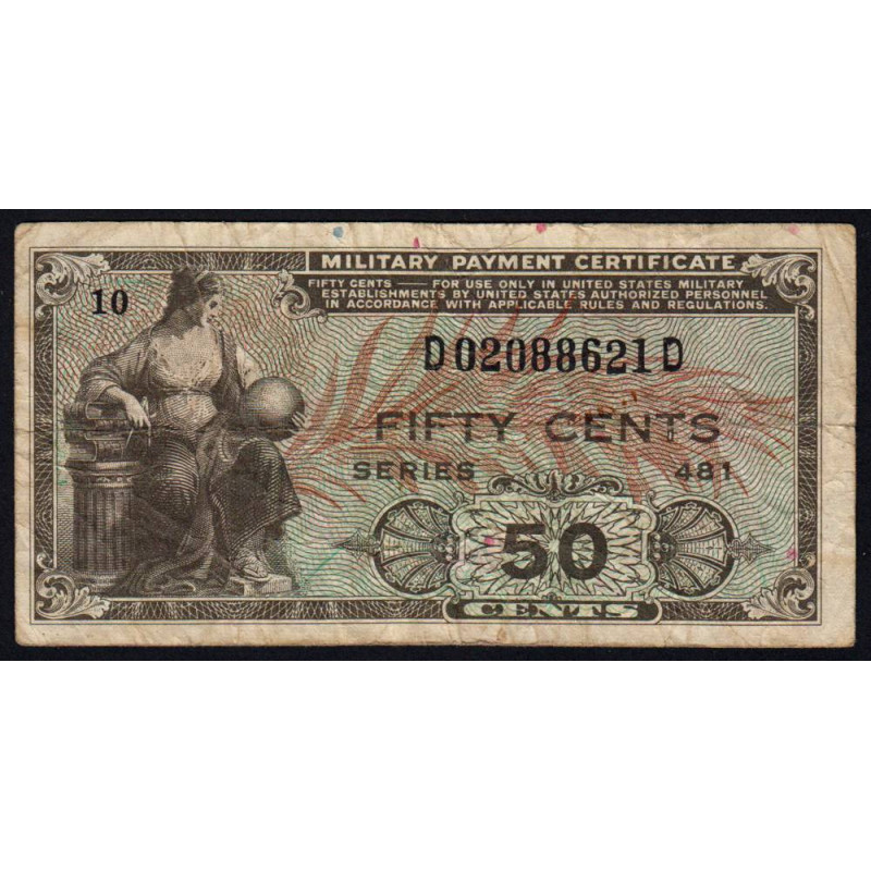 Etats Unis - Militaire - Pick M25 - 50 cents - Séries 481 - 20/06/1951 - Etat : TB-