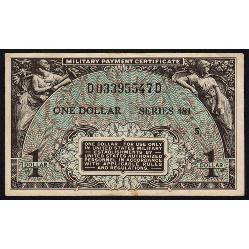 Etats Unis - Militaire - Pick M26 - 1 dollar - Séries 481 - 20/06/1951 - Etat : TTB+