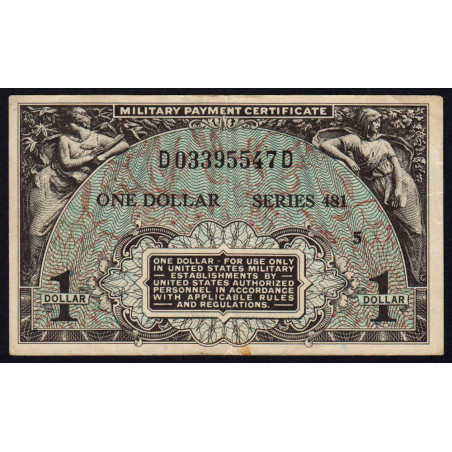 Etats Unis - Militaire - Pick M26 - 1 dollar - Séries 481 - 20/06/1951 - Etat : TTB+