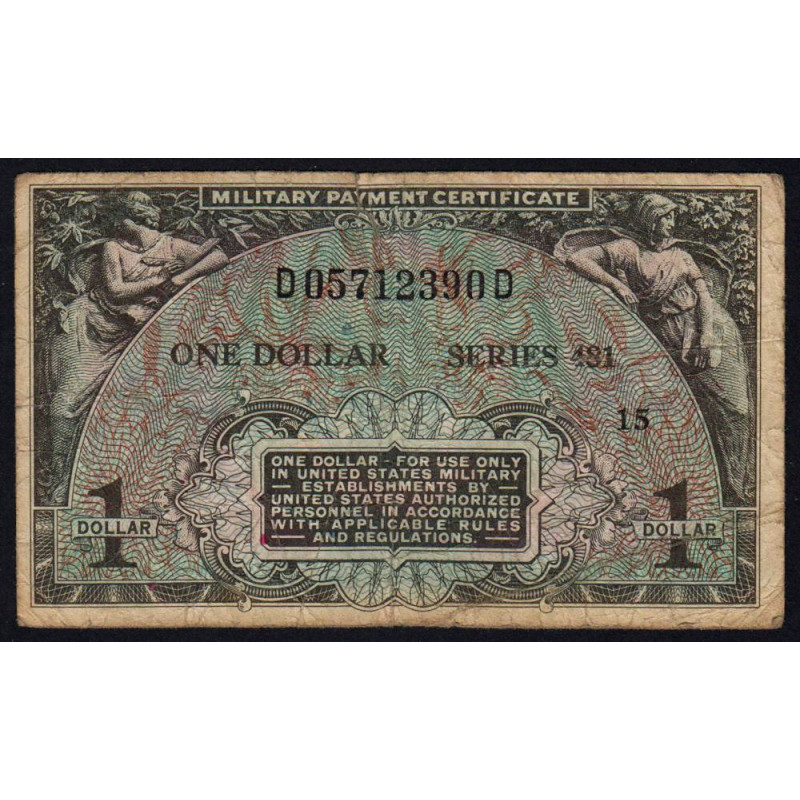 Etats Unis - Militaire - Pick M26 - 1 dollar - Séries 481 - 20/06/1951 - Etat : B+