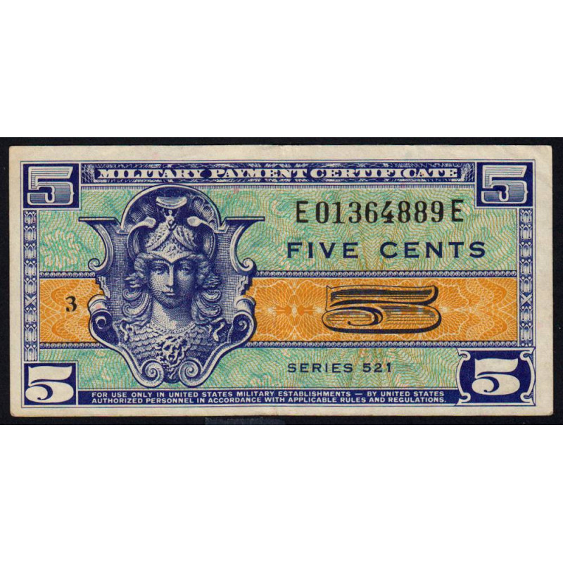 Etats Unis - Militaire - Pick M29 - 5 cents - Séries 521 - 25/05/1954 - Etat : TTB