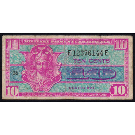 Etats Unis - Militaire - Pick M30 - 10 cents - Séries 521 - 25/05/1954 - Etat : TB