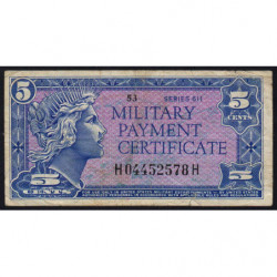 Etats Unis - Militaire - Pick M50 - 5 cents - Séries 611 - 06/01/1964 - Etat : TB