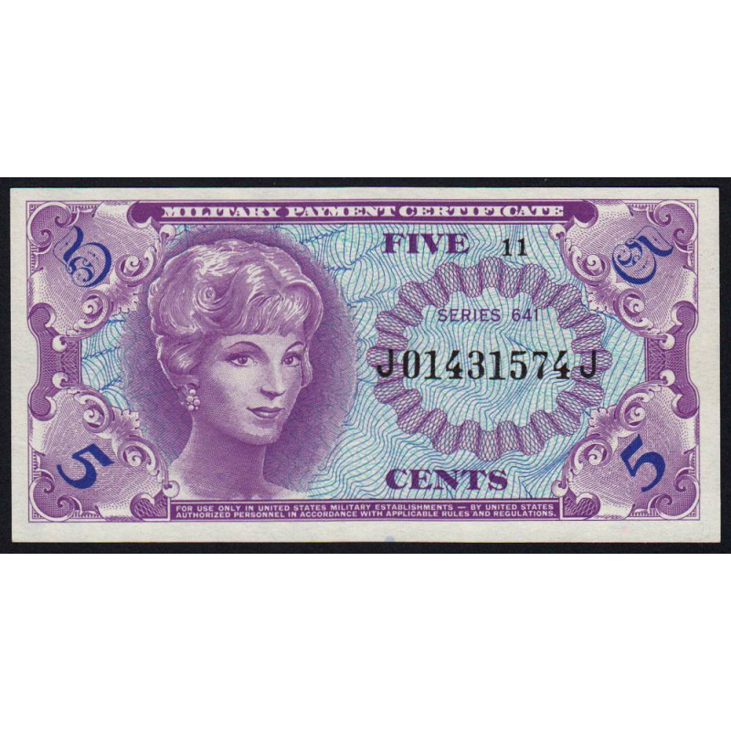 Etats Unis - Militaire - Pick M57 - 5 cents - Séries 641 - 31/08/1965 - Etat : NEUF