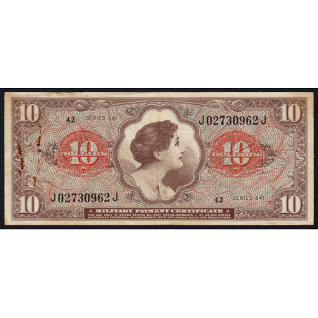 Etats Unis - Militaire - Pick M63 - 10 dollars - Séries 641 - 31/08/1965 - Etat : TTB