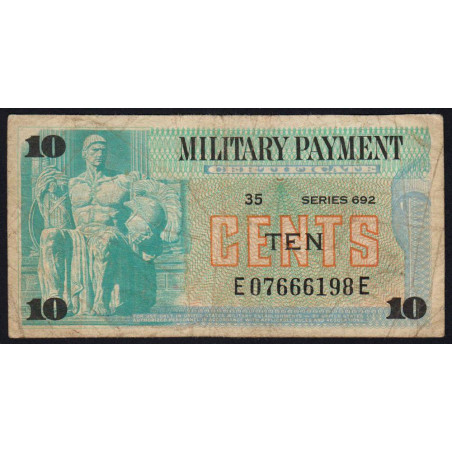 Etats Unis - Militaire - Pick M92 - 10 cents - Séries 692 - 07/10/1970 - Etat : TB