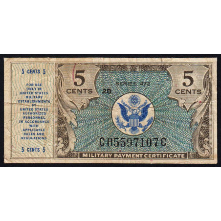 Etats Unis - Militaire - Pick M15 - 5 cents - Séries 472 - 22/03/1948 - Etat : TB-