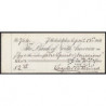 Etats Unis - Chèque - Bank of North America - 1913 - Etat : SUP