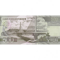 Corée du Nord - Pick 44c - 500 won - Série ㄹㄴ - 2007 - Etat : NEUF