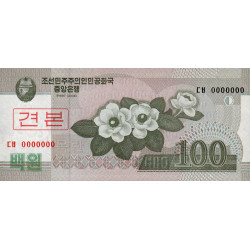 Corée du Nord - Pick 61s - 100 won - 2008 (2009) - Spécimen - Etat : NEUF