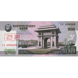 Corée du Nord - Pick 63s - 500 won - 2008 (2009) - Spécimen - Etat : NEUF