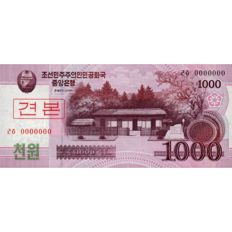 Corée du Nord - Pick 64s - 1'000 won - Série ㄹㅎ - 2008 (2009) - Spécimen - Etat : NEUF