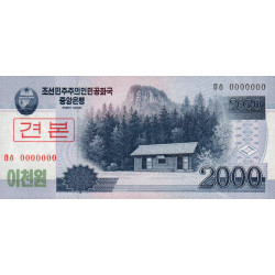 Corée du Nord - Pick 65s - 2'000 won - 2008 (2009) - Spécimen - Etat : NEUF