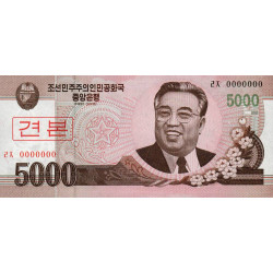 Corée du Nord - Pick 66s - 5'000 won - 2008 (2009) - Spécimen - Etat : NEUF