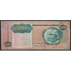 Angola - Pick 130a - 5'000 kwanzas - Série DB - 04/02/1991 - Etat : TB