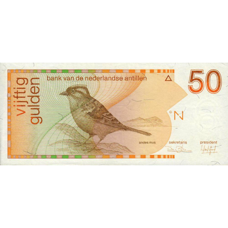 Antilles Néerlandaises - Pick 25a - 50 gulden - 31/03/1986 - Etat : SUP