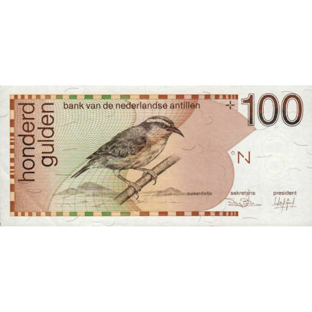 Antilles Néerlandaises - Pick 26a - 100 gulden - 31/03/1986 - Etat : TTB+ à SUP