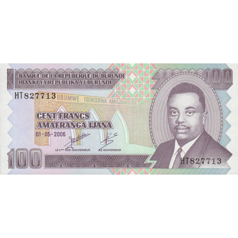 Burundi - Pick 37e - 100 francs - Série HT - 01/05/2006 - Etat : NEUF
