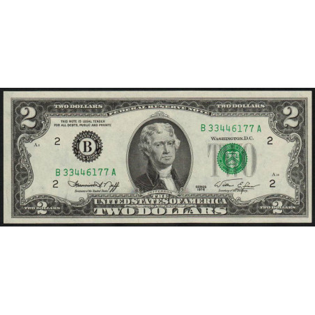 Etats Unis - Pick 461 - 2 dollars - Série B A - 1976 - New York - Etat : NEUF