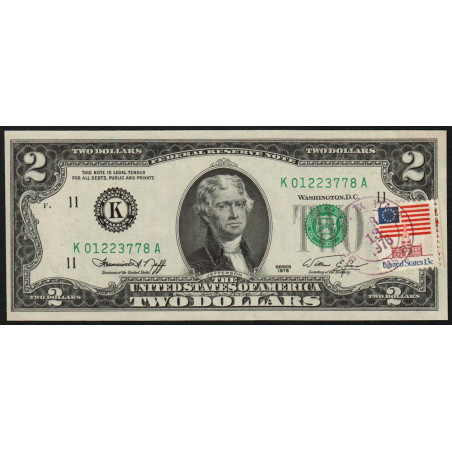 Etats Unis - Pick 461x - 2 dollars - Série K A - 1976 - Dallas - Commémoratif - Etat : NEUF