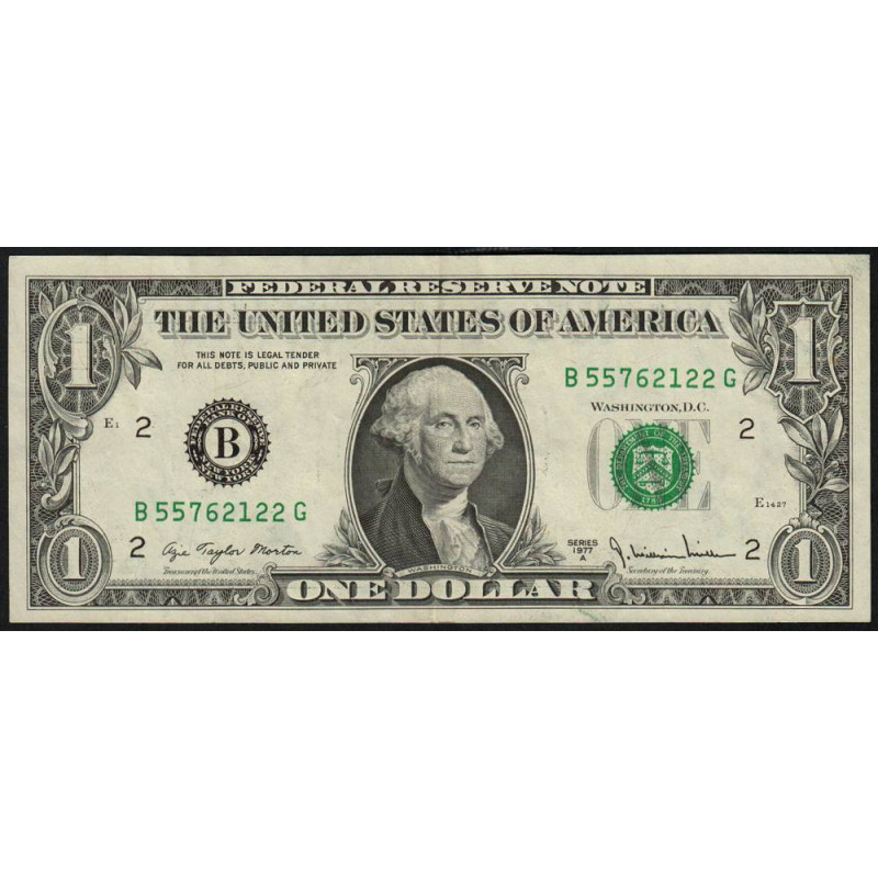 Etats Unis - Pick 462b - 1 dollar - Série B G - 1977 A - New York - Etat : TTB