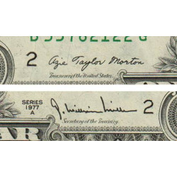 Etats Unis - Pick 462b - 1 dollar - Série B G - 1977 A - New York - Etat : TTB