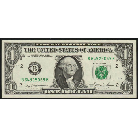 Etats Unis - Pick 468a - 1 dollar - Série B B - 1981 - New York - Etat : SPL