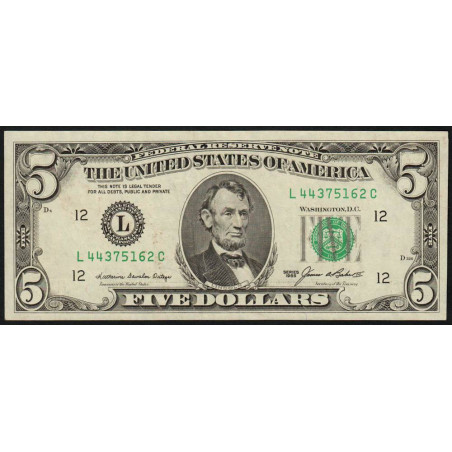 Etats Unis - Pick 475 - 5 dollars - Série L C - 1985 - San Francisco - Etat : TTB+