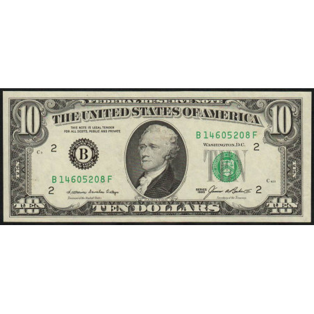 Etats Unis - Pick 476 - 10 dollars - Série B F - 1985 - New York - Etat : SUP+
