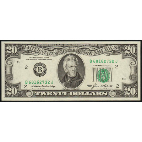 Etats Unis - Pick 477 - 20 dollars - Série B J - 1985 - New York - Etat : SPL+