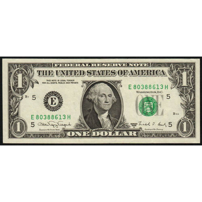 Etats Unis - Pick 480b_1 - 1 dollar - Série E H - 1988 A - Richmond - Etat : TTB+
