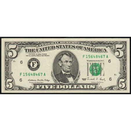 Etats Unis - Pick 481a - 5 dollars - Série F A - 1988 - Atlanta - Etat : SPL