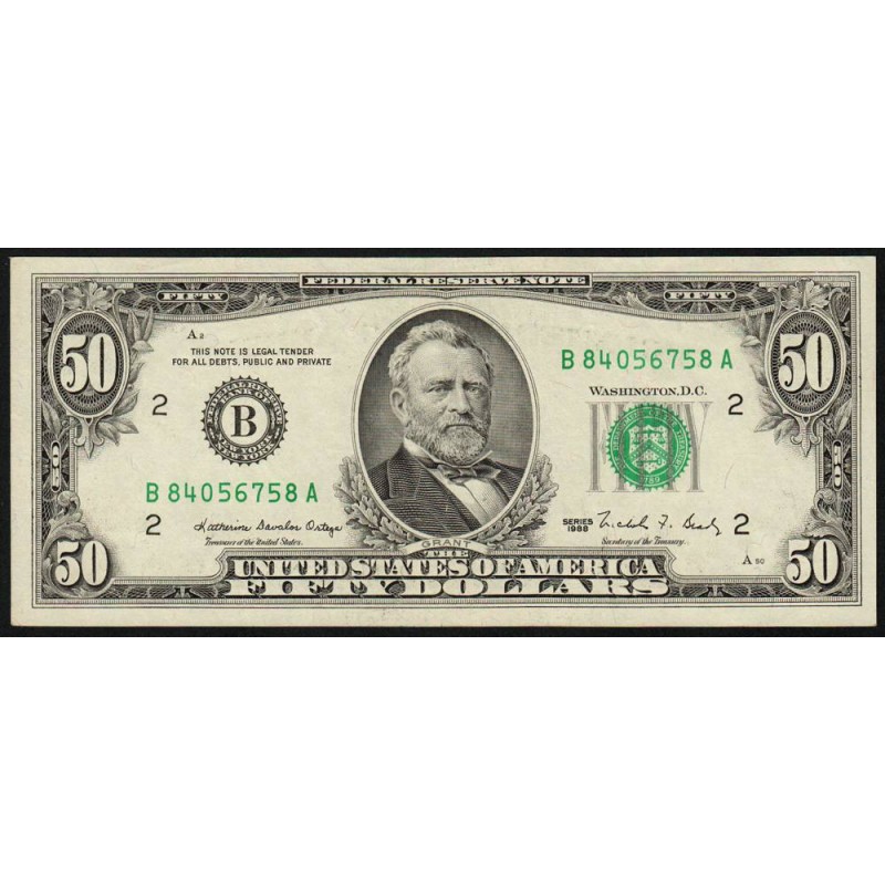 Etats Unis - Pick 484 - 50 dollars - Série B A - 1988 - New York - Etat : SPL