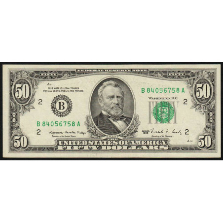 Etats Unis - Pick 484 - 50 dollars - Série B A - 1988 - New York - Etat : SPL