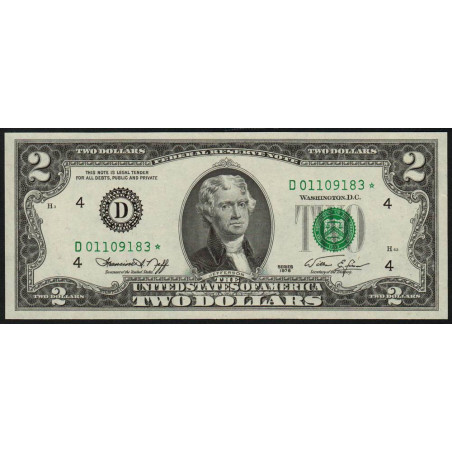 Etats Unis - Pick 461r (remplacement) - 2 dollars - Série D * - 1976 - Cleveland - Etat : NEUF