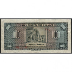 Grèce - Pick 100b - 1'000 drachmai - Série ΛΒ 075 - 04/11/1926 (1928) - Etat : TTB
