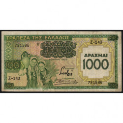 Grèce - Pick 111a - 1'000 drachmai - Série Ζ 143 -1939 (1941) - Etat : TB+