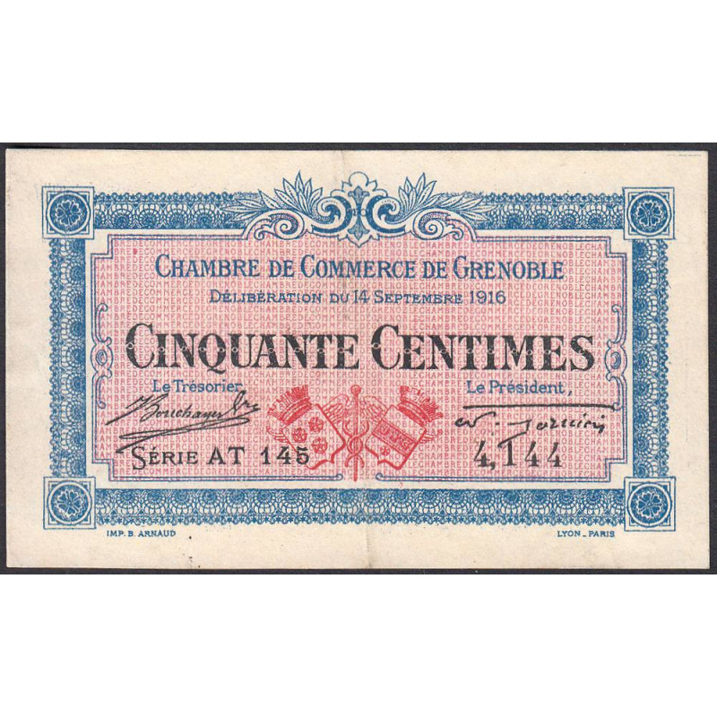Grenoble - Pirot 63-4 - 50 centimes - Série AT 145 - 14/09/1916 - Etat : TTB+