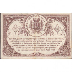 Guéret - Creuse - Pirot 64-1 - 50 centimes - Sans série - 27/07/1915 - Etat : TTB