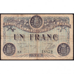 Laval (Mayenne) - Pirot 67-5 - 1 franc - Série B - 1920 - Etat : B+