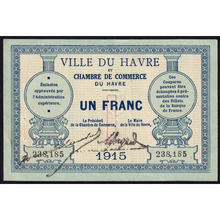 Le Havre - Pirot 68-10 - 1 franc - 1915 - Etat : SUP